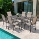 preview thumbnail 11 of 10, Nuu Garden Outdoor Rectangle Powder-coated Iron Dining Table with 1.57'' Umbrella Hole