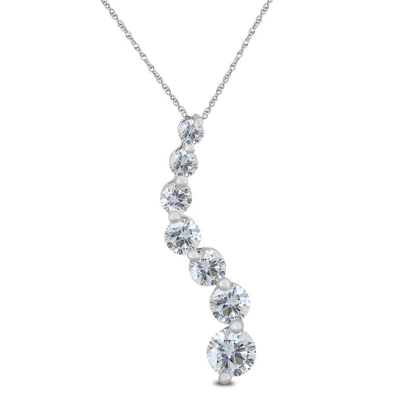 Marquee 1/2 Carat Diamond Journey Pendant in 10K White Gold (K-L Color, I2-I3 Clarity)