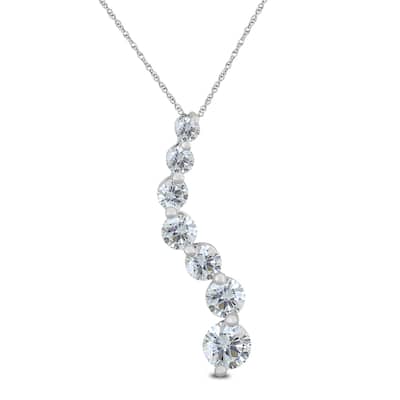 Marquee 1/2 Carat Diamond Journey Pendant in 10K White Gold (K-L Color, I2-I3 Clarity)