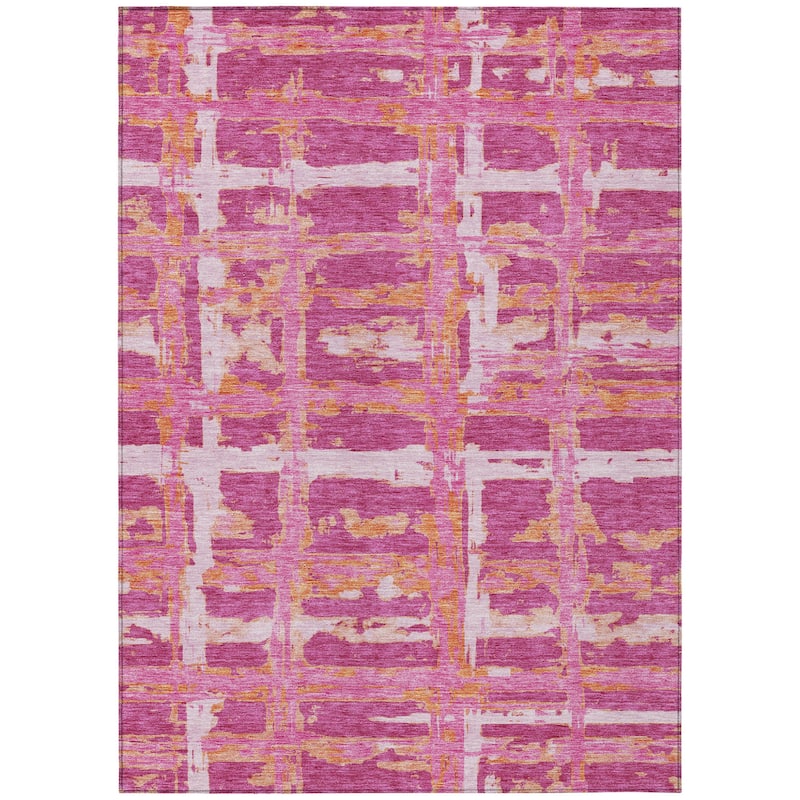 HomeRoots Striped Transitional Rectangle Outdoor Rug
