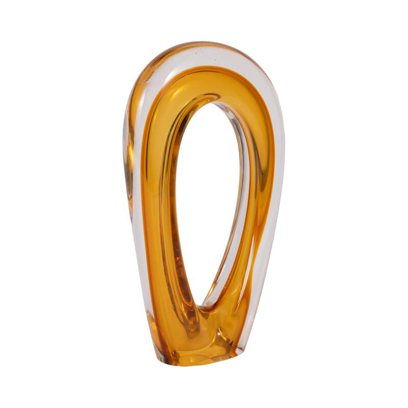Sagebrook Home Zuri Cutout Amber Art Glass