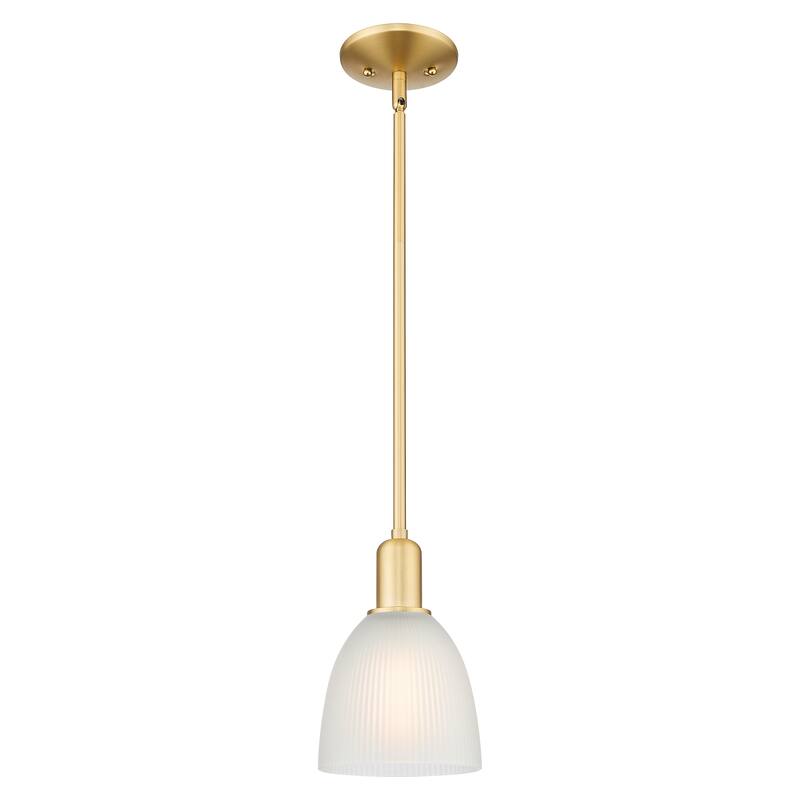 Innovations Lighting Endless Possibilities Arcadia - Castile - 1 Light 6" Stem Hung Mini Pendant - Satin Gold/White