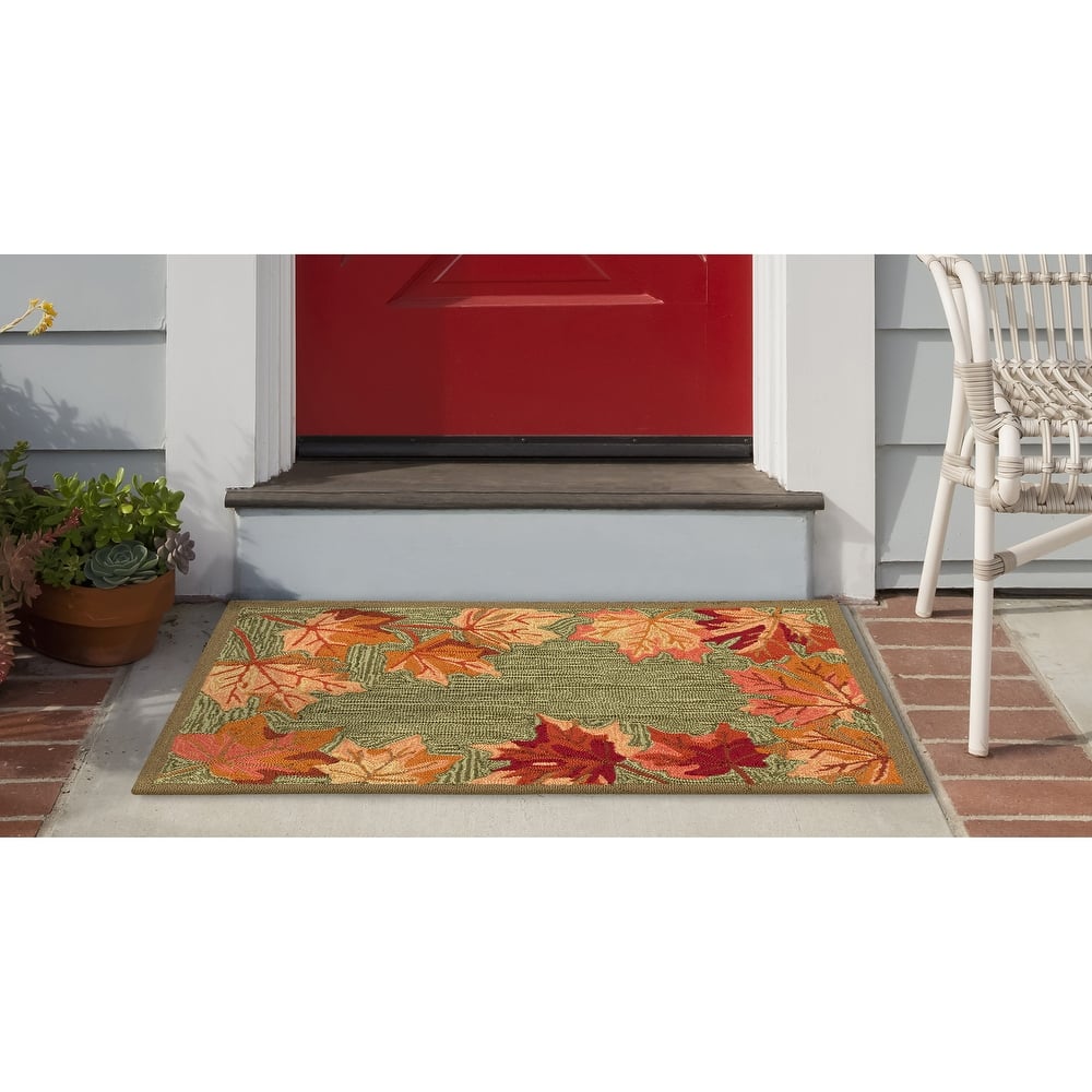 Liora Manne Ravella Falling Leaves Border Indoor/Outdoor Rug
