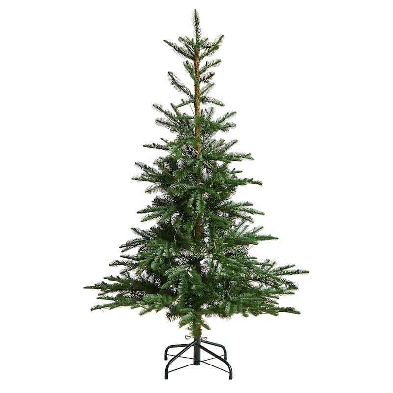 5’ Pre-Lit Layered Washington Spruce Artificial Christmas Tree, Clear LED Lights - 5 Foot