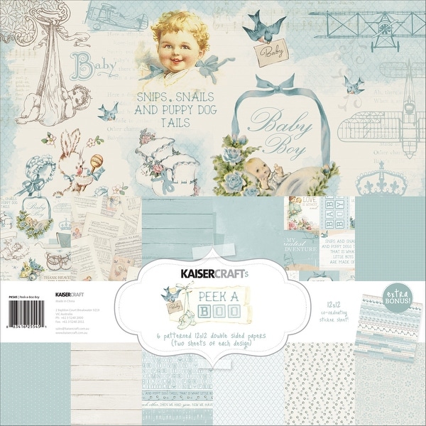Kaisercraft Paper Pack 12"X12" 12/Pkg-Peek-A-Boo Boy