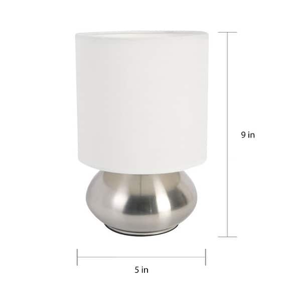 Porch & Den Roseman Mini Lamp with Touch Base and Fabric Shade (Set of 2)