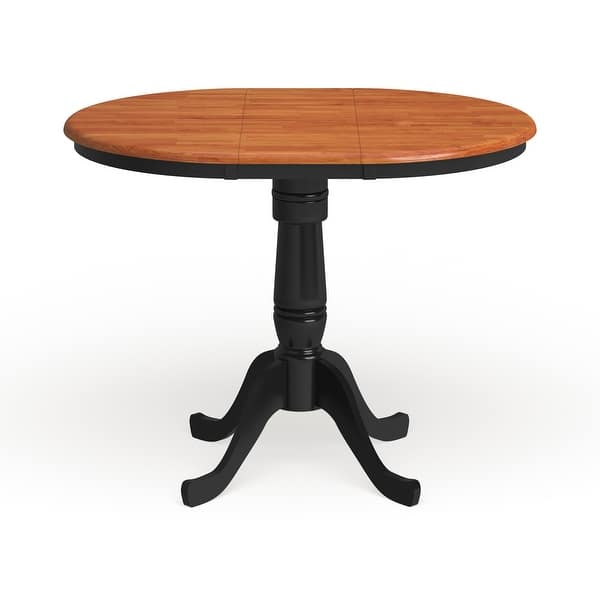 Copper Grove 36 Inch Round Pedestal Table With 12 Inch Leaf Overstock 21167070