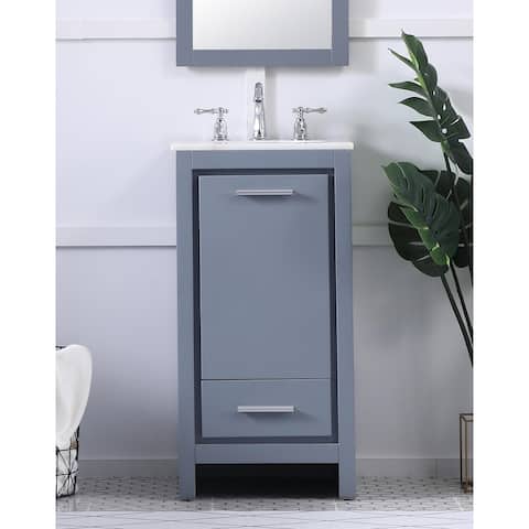 Pennsport Contemporary Sleek Bathroom Vanity Cabinet Set with Marble Top