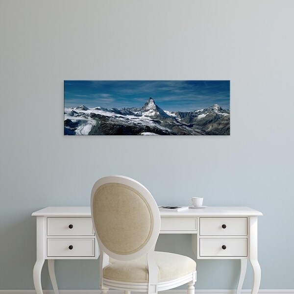 Easy Art Prints Panoramic Images's 'Snow on mountains, Matterhorn, Valais, Switzerland' Premium Canvas Art