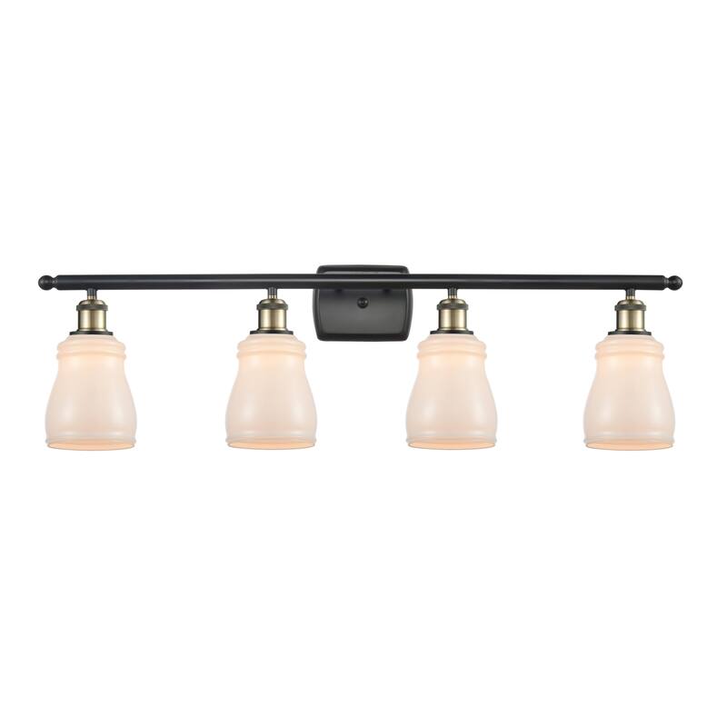Innovations Lighting Ellery 4 Light 36" Wide Bathroom Vanity Light - Black Antique Brass / White