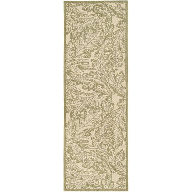 SAFAVIEH Courtyard Bettyjane Tropical Leaves Indoor/ Outdoor Area Rug