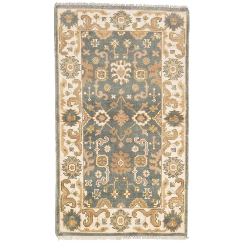 ECARPETGALLERY Hand-knotted Royal Oushak Dark Grey Wool Rug - 3'0 x 5'1