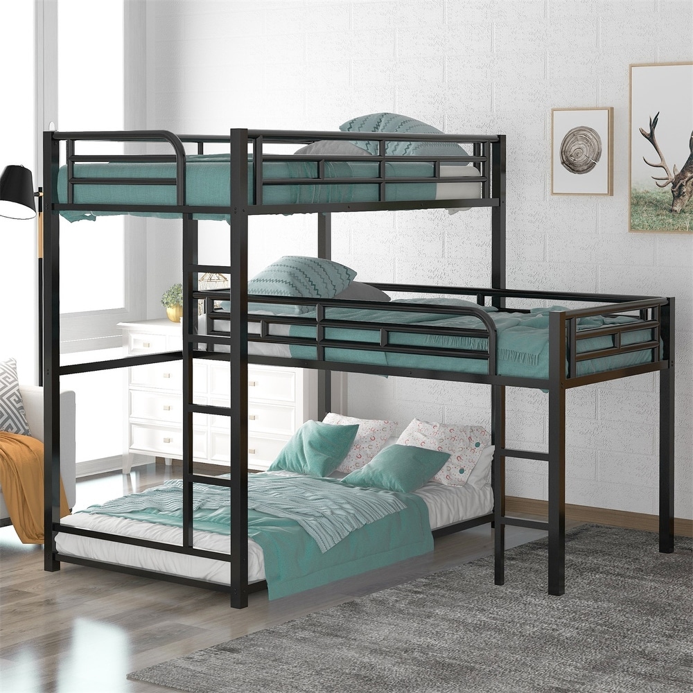 three twin bunk bed