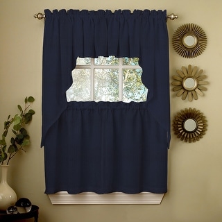 Sweet Home Collection Opaque Ripcord Kitchen Window Curtains - Swag, Tier & Valance