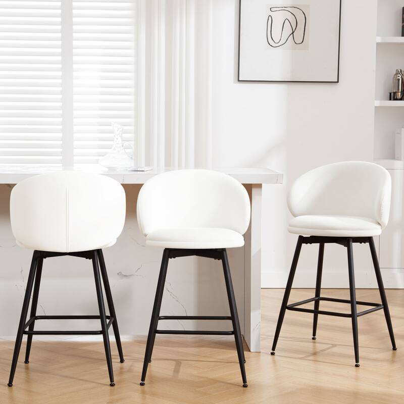 26"/30" Velvet Upholstered Swivel Counter/Bar Stools Set of 2/3