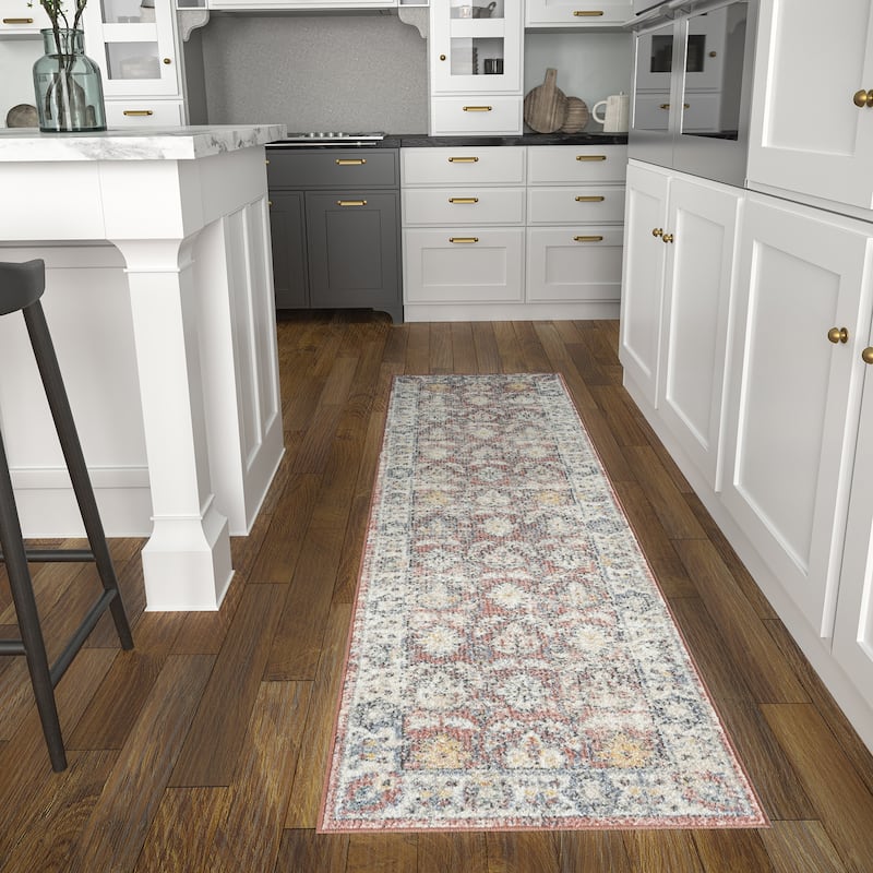 Addalyn Oriental Border Area Rug