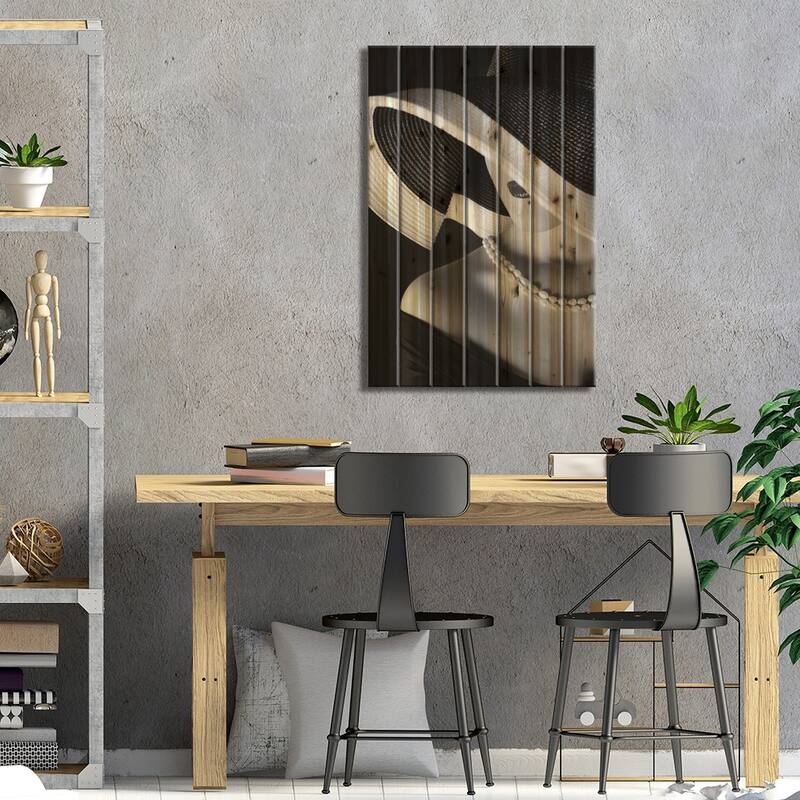 La Femme au Chapeau Print On Wood by Ruslan Bolgov - Multi-Color