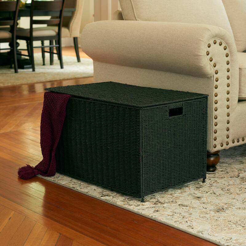 Household Essentials Decorative Paper Rope Storage Chest for Home Organization