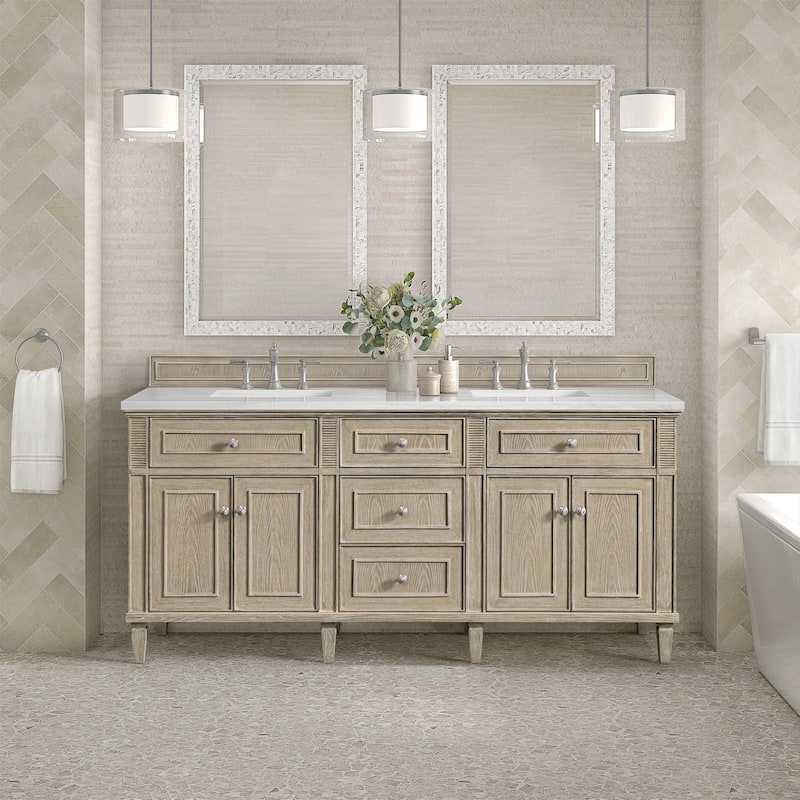 James Martin Vanities 424-V72-3AF Lorelai 72" Double Basin Wood Vanity