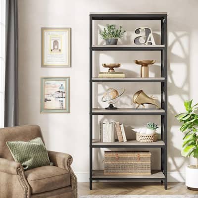 70.8" Bookshelf 6-Tier Tall Bookcase, Open Storage Shelves Shelving Unit