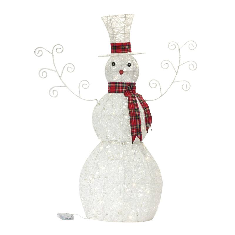 LED Lighted Snowman Christmas Tabletop Decorations - 36.5" - Set of 2