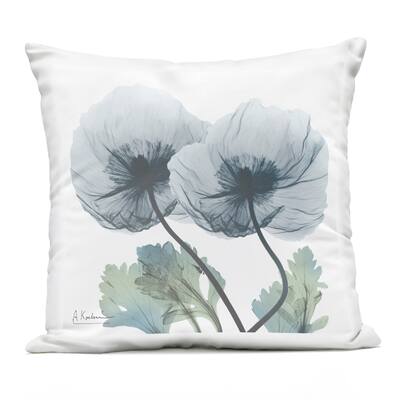 Stupell Simple Blue Poppy Duo Printed Outdoor Throw Pillow Design by Albert Koetsier