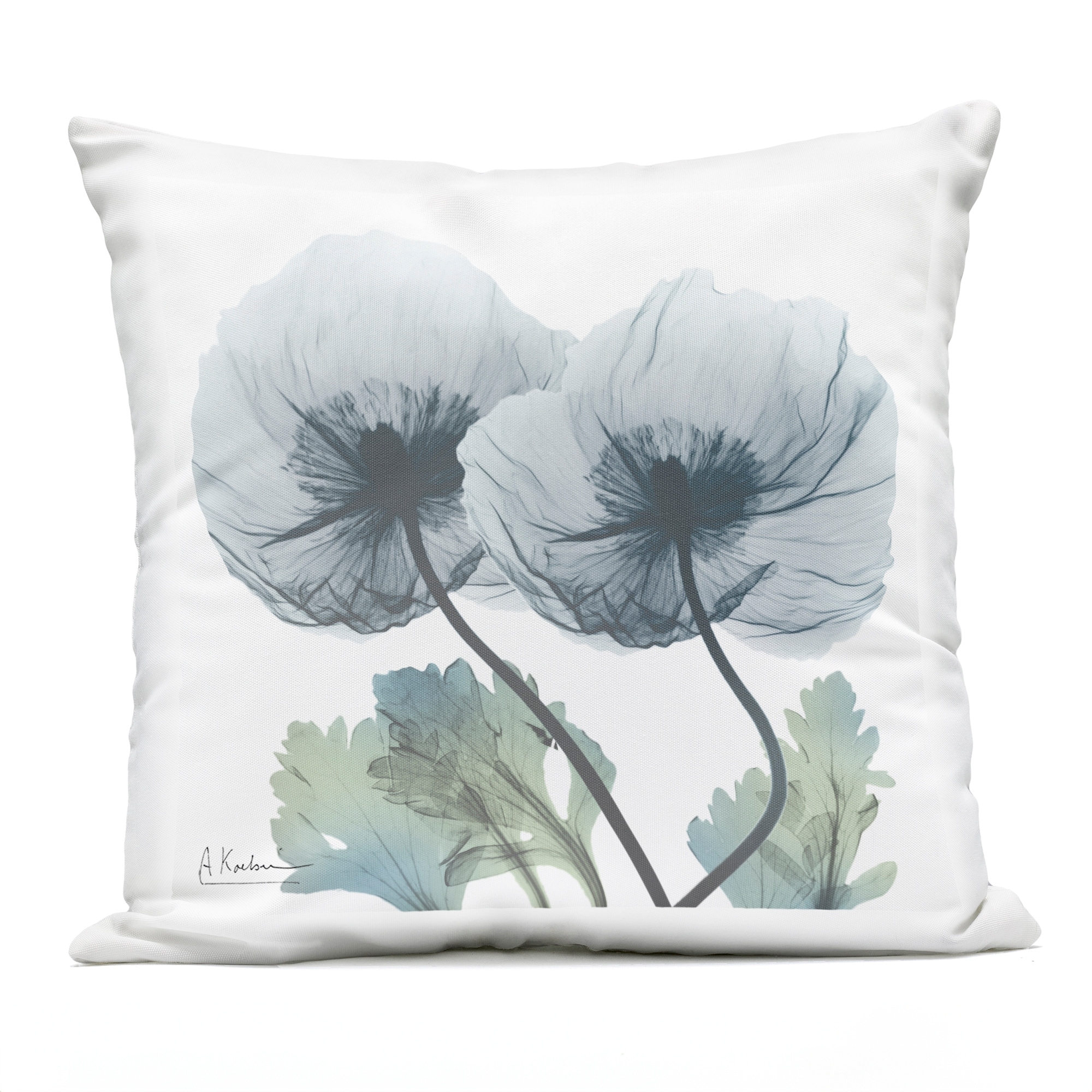 Stupell Simple Blue Poppy Duo Printed Outdoor Throw Pillow Design by Albert Koetsier