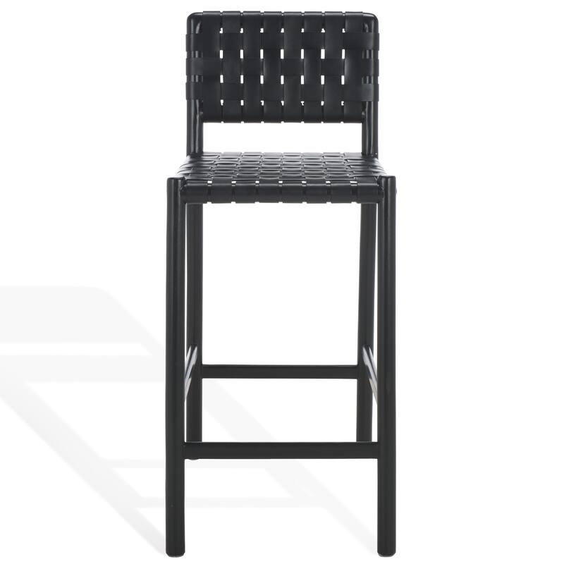 SAFAVIEH Couture Jeremiah Woven Leather 26-inch Counter Stool - 16"W x 19"D x 36"H