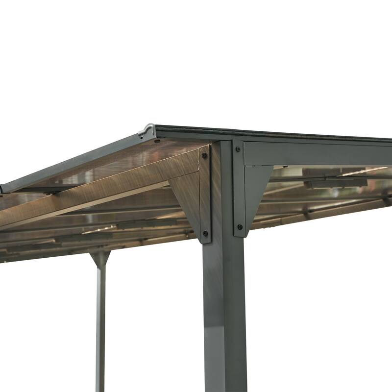 14.76x9.22 FT Outdoor Wall-Mounted Gazebo Lean-to Awning with PC Roof
