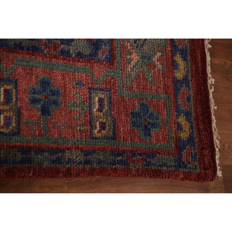 Red & Blue Sirjan Oriental Area Rug Hand-knotted Wool Carpet - 8'0"x 10'1"