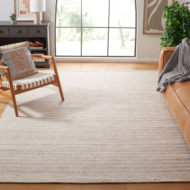 SAFAVIEH Handmade Marbella Sabire Modern Wool Rug - 8' x 10' - Beige/Ivory