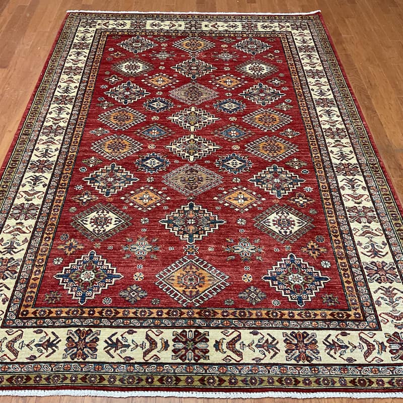 HERAT ORIENTAL Handmade Super Kazak Wool Rug - 6' x 8'8"