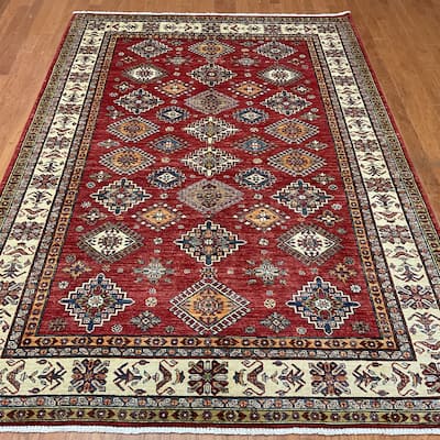 HERAT ORIENTAL Handmade Super Kazak Wool Rug - 6' x 8'8"
