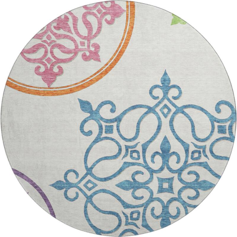Premium Washable Super Soft Transitional Scroll Mayfield Rug
