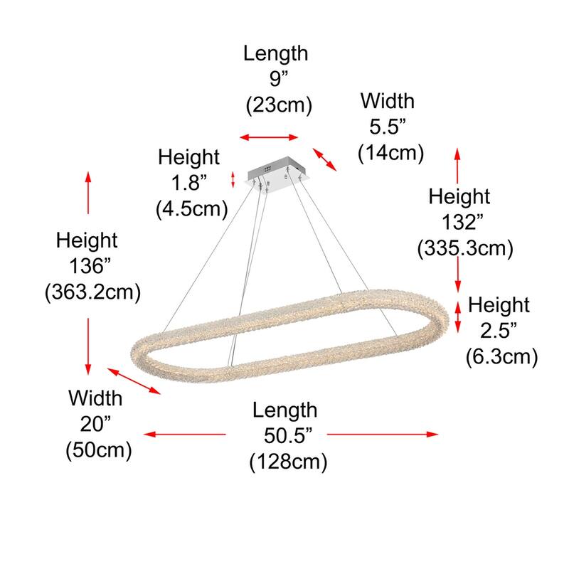 Indigo Home 51 inch Adjustable LED Chandelier