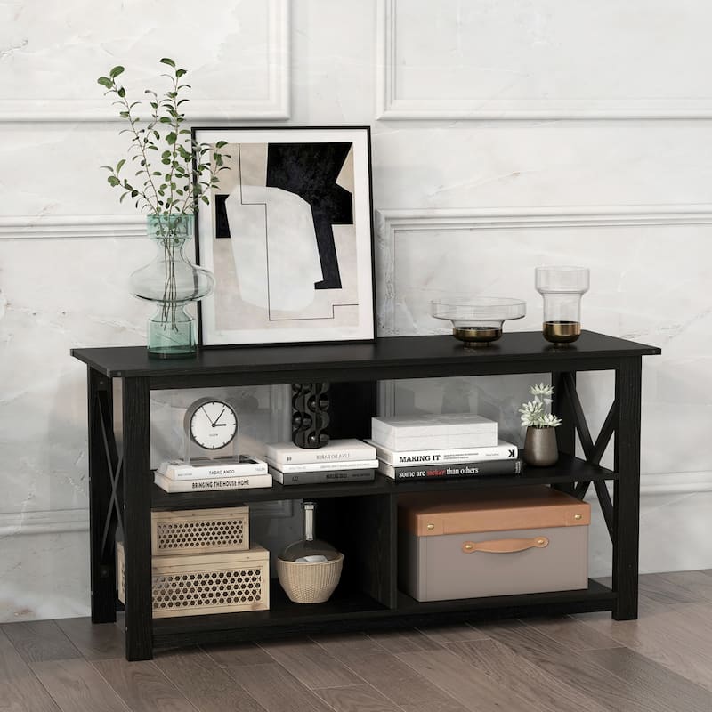 Gymax Modern Entertainment Center Farmhouse TV Stand for TV's up to