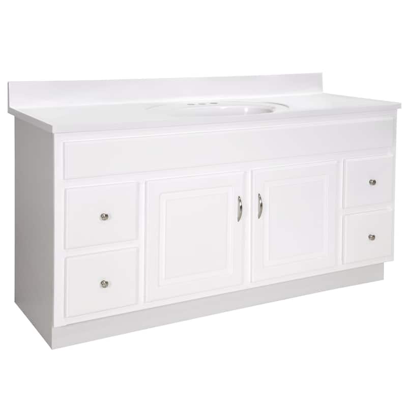 Design House 586446 Concord 60" Free Standing Single Basin Vanity Set - White - Painted