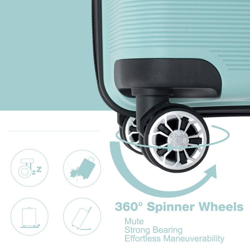 Hardshell Suitcase Double Spinner Wheels Lightweight Suitcase with TSA Lock,3-Piece Set