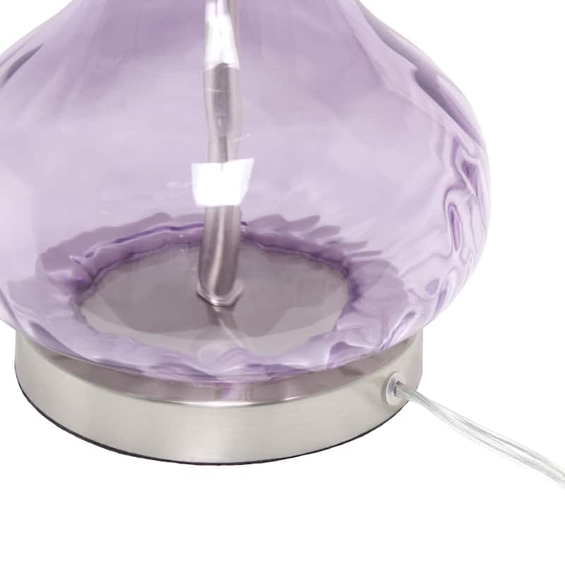 23.25" Modern Timeless Colored Dimpled Glass Table Lamp
