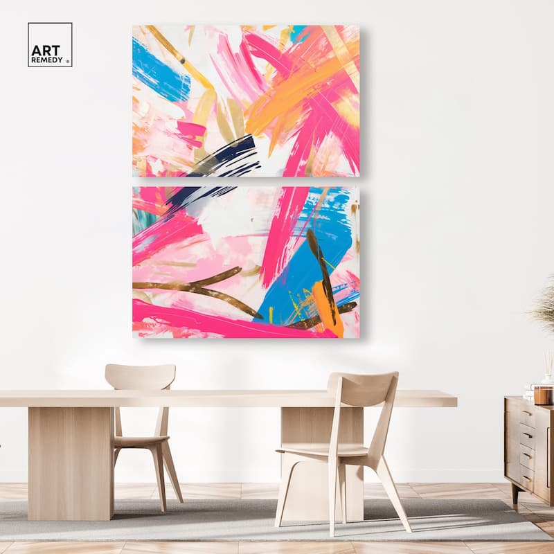 Language Spontaneity II Canvas Set of 2 by Art Remedy, Gallery Wrapped