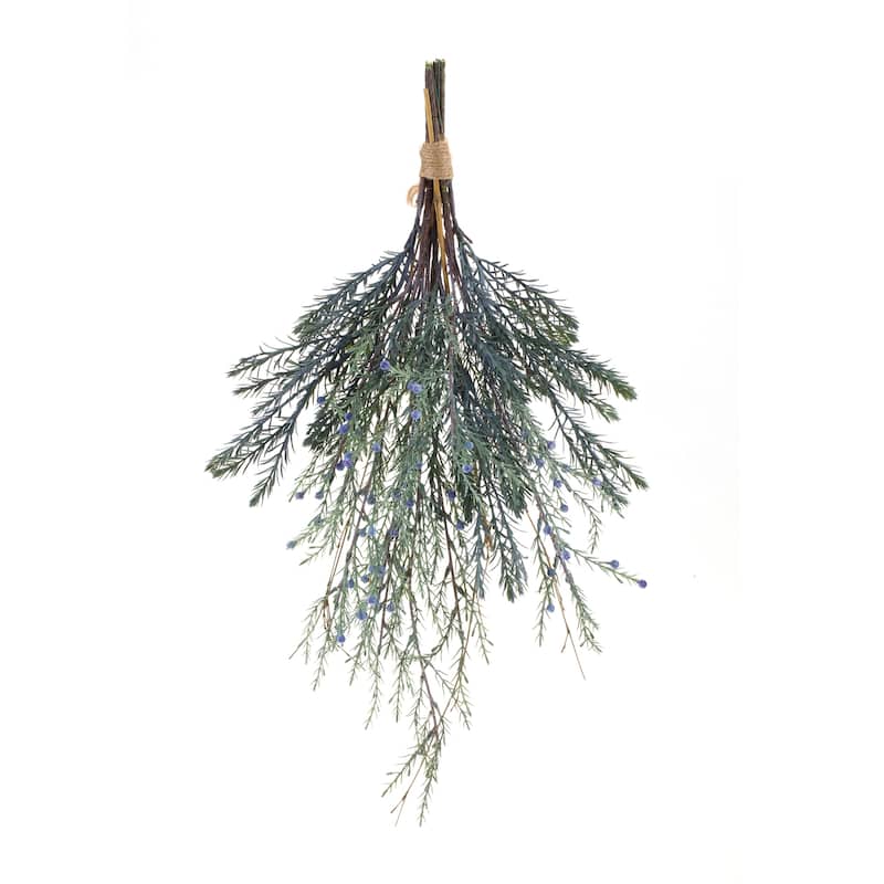 Mixed Pine Bundle Swag 23.25"H - Blue