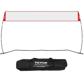 12ft Portable Volleyball Practice Net - Adjustable Height Freestanding Net For Serving & Hitting Drills, Includes Ball & Bag