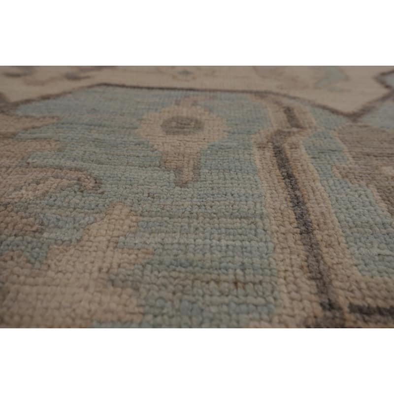 Vegetable Dye Oushak Turkish Rug Handmade Transitional Wool Carpet - 9'11"x 13'10"