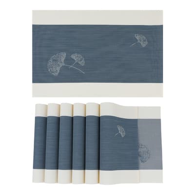Set of 6 PVC Placemats for Kitchen Dining Table Decor Heat Resistant Table Placemats Wipeable Table Mat - 18*12in