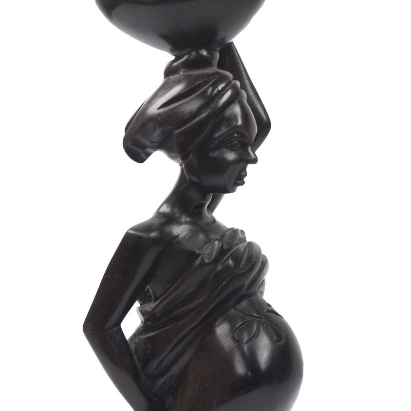 Novica Handmade Motherly Carrier Ebony Wood Sculpture