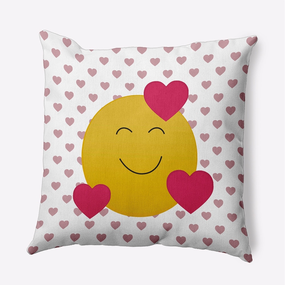Love Emoji Valentines Day Decorative Throw Pillow
