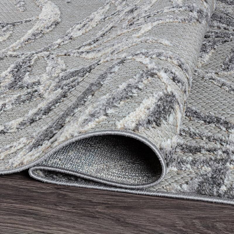 Bahama Palm Frond Floral Indoor/Outdoor Area Rug