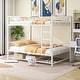 preview thumbnail 1 of 10, Full Over Full Metal Bunk Bed with Under-Bed Shelf and Safety Guardrails ,Convertible into Two Full Beds White
