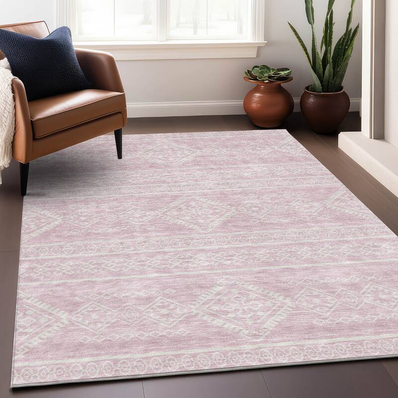 Premium Washable Super Soft Boho Globe Mayfield Rug - Pink - 3' x 5'