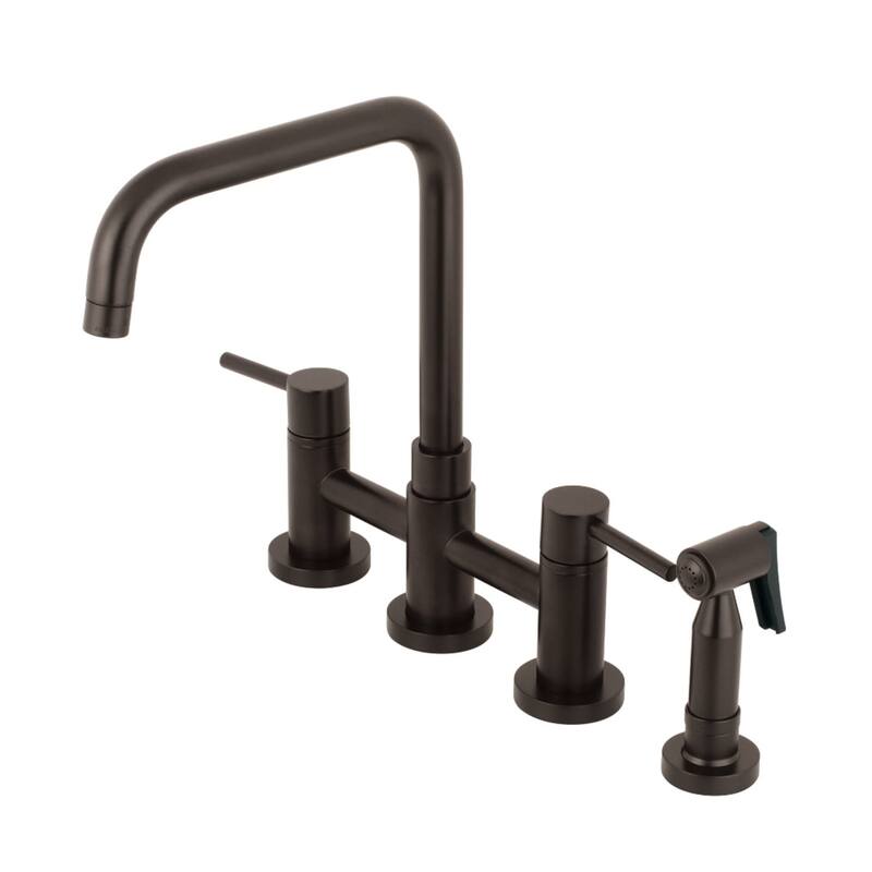 Kingston Brass Concord 1.8 GPM Bridge Kitchen Faucet - Includes Side - Oil Rubbed Bronze